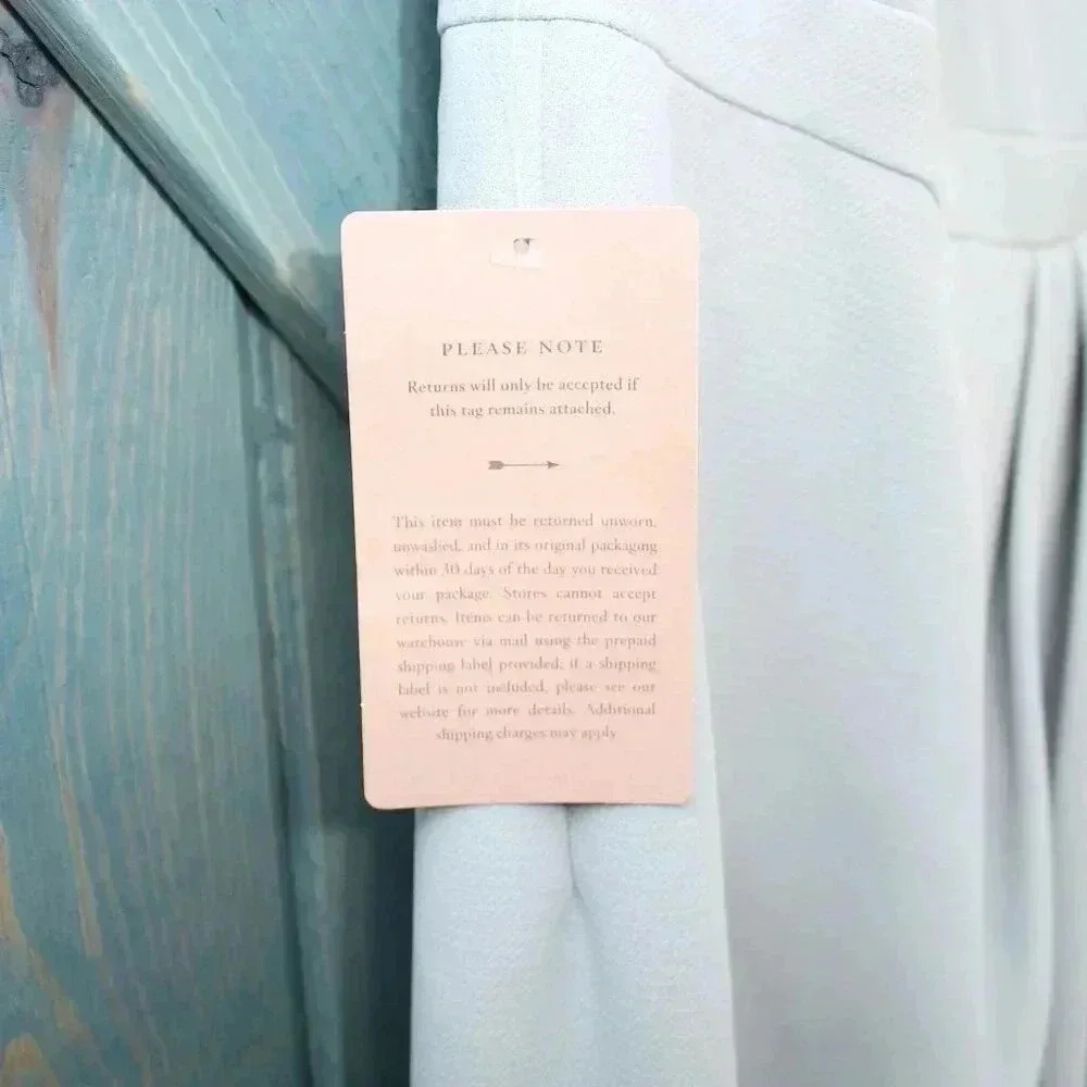 BHLDN Lyra V-Neck Faux-Wrap Crepe Midi Dress Blue Size 16 Anthropologie NWT - Picture 10 of 13